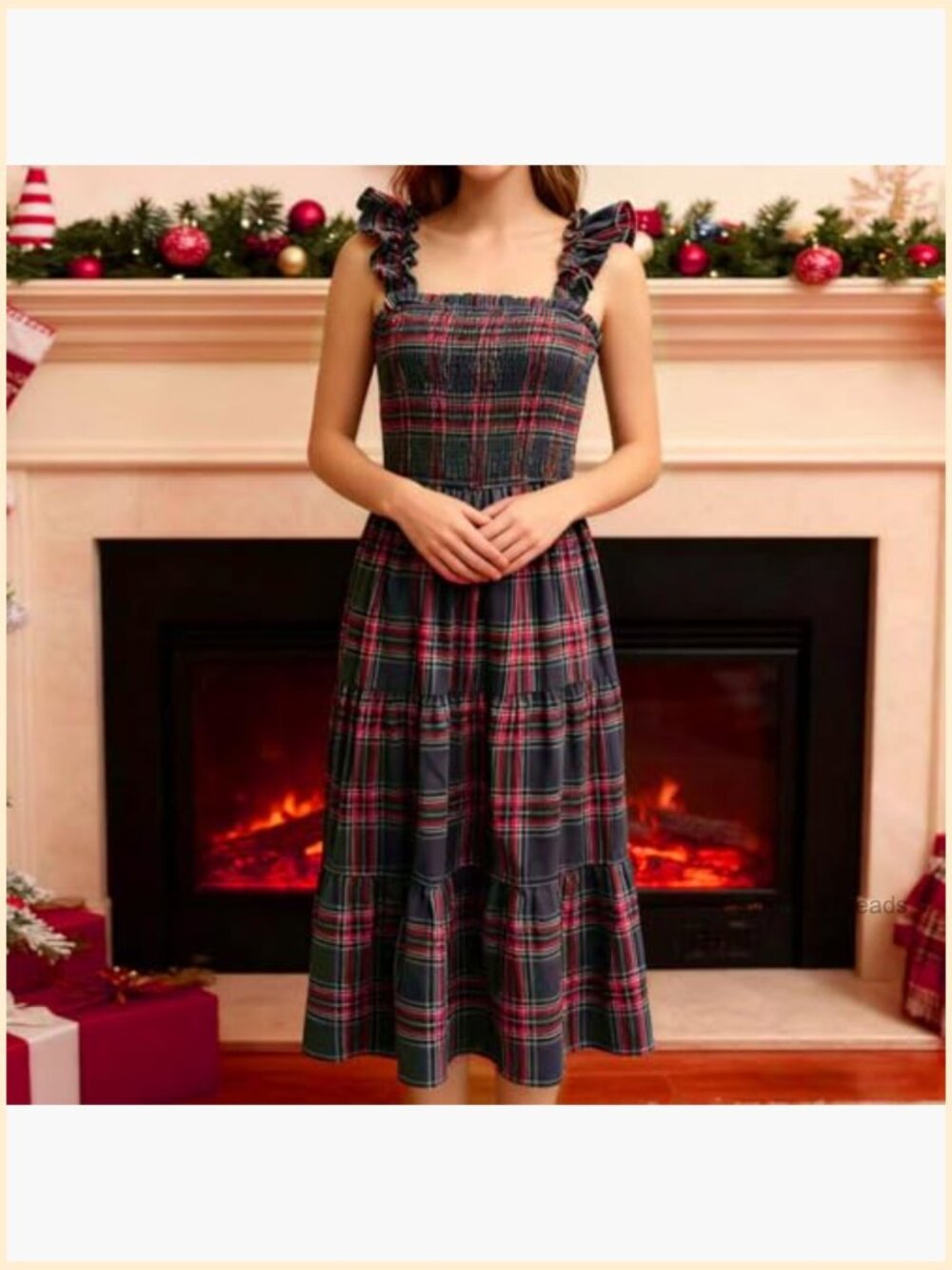 Sleeveless Square Neck Smocked Maxi Dress with Pockets - Picture 5 of 7